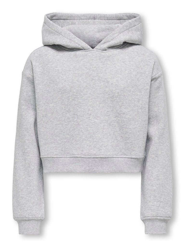 Kids Only lasten svetari, KOGSWEAT LIFE LS HOODIE SHORT Keskiharmaa