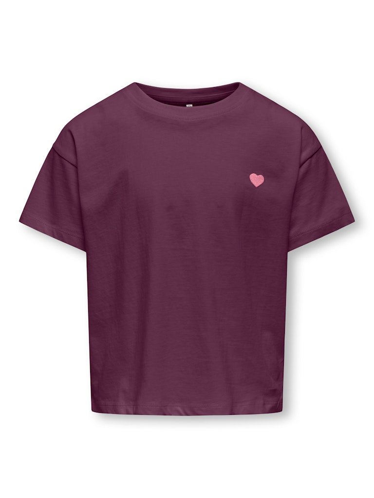 Kids Only lasten t-paita, KOGMAIKEN LIFE CROPHEART SS TOP Viininpunainen