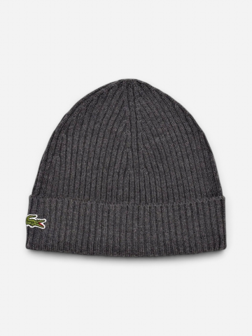 Lacoste miesten pipo, LACOSTE SOFT WOOL RIBBED BEANIE Harmaa