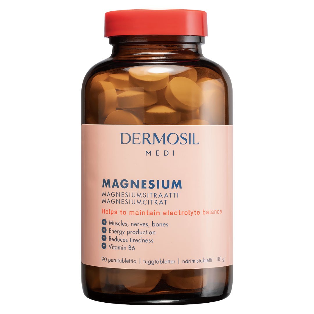 Magnesiumsitraatti - Päärynän ja karpalon makuinen vitamiini- ja kivennäisainevalmiste