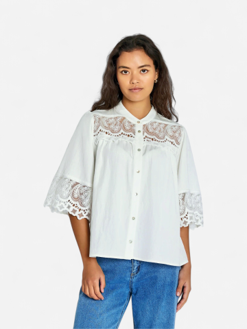 Philosophy Blues Original naisten pusero Micaela Blouse, valkoinen