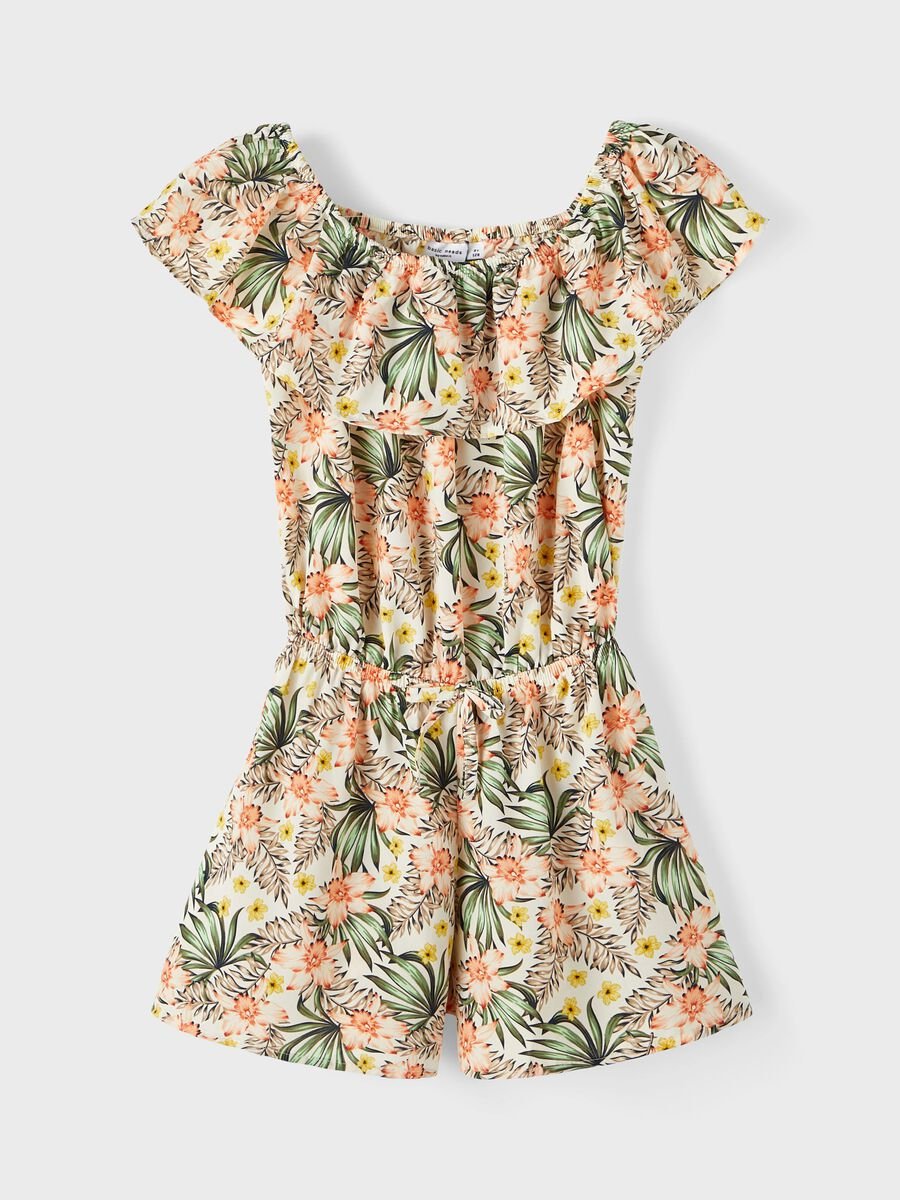 Name It haalari, NKFVINAYA SS PLAYSUIT FFFF Valkopohjainen Kuosi