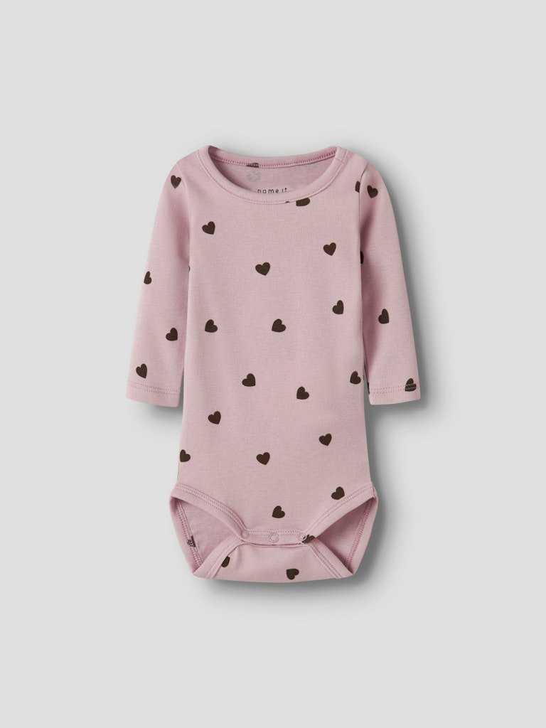 Name It lasten body, NBFKHEART LS BODY Vaaleanpunainen Kuos