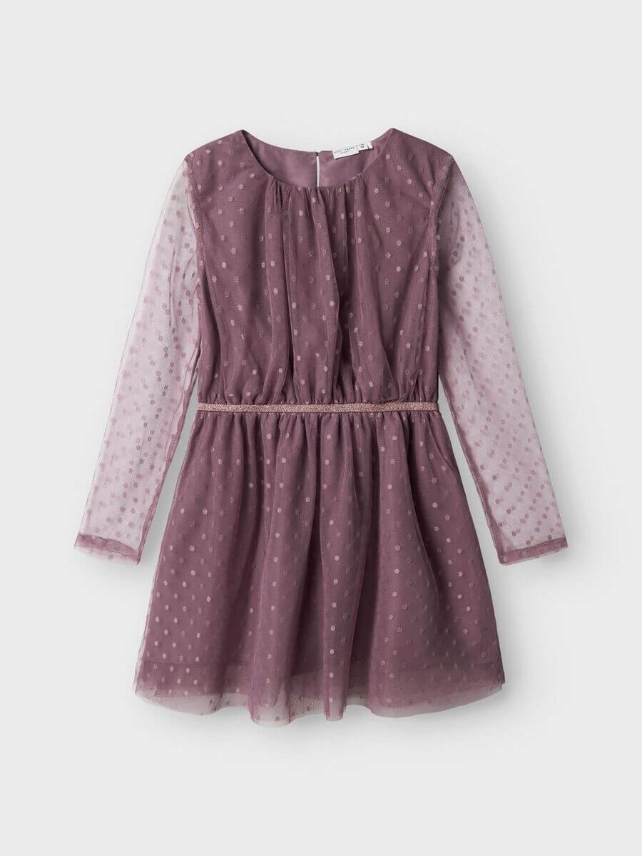 Name It lasten mekko, NKFVABOS LS DRESS Liila