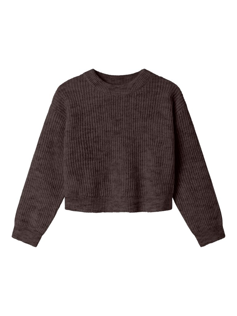 Name It lasten neule, NKFHOLLY LS BOXY SHORT KNIT NOOS Tummanruskea