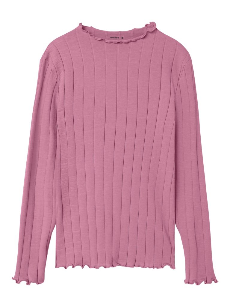 Name It lasten paita, NKFNOLINE LS SLIM TOP NOOS Vaaleanpunainen