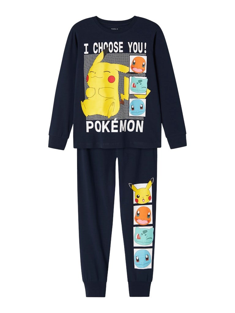Name It lasten pyjamasetti, NKMABEL POKEMON LS NIGHSET Tummansininen