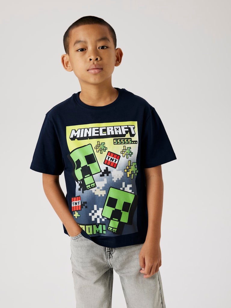 Name It lasten t-paita, NKMMUS MINECRAFT REG SS TOPN Tummansininen