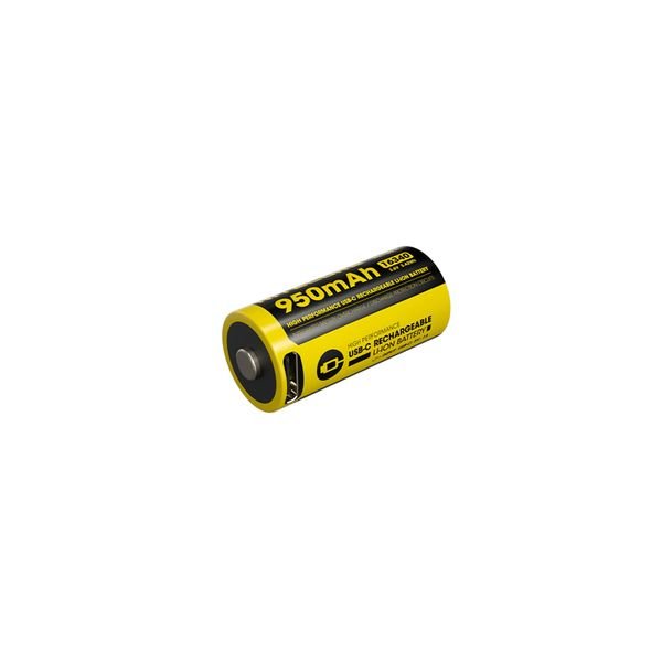 RCR123-akku Nitecore - 950 mAh / USB-C-ladattava