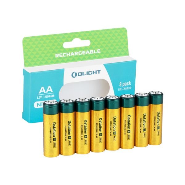 Ladattava paristo OLIGHT B Pro AA - 2100 mAh, 8 kpl