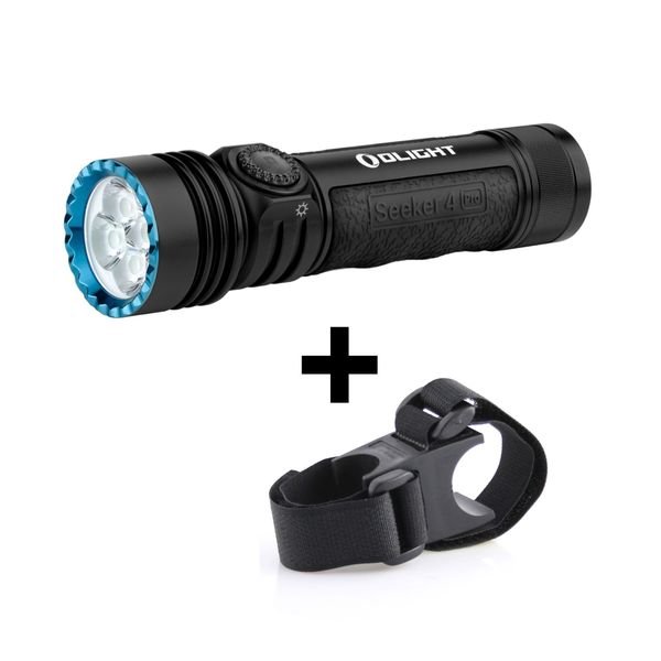 Taskulamppu OLIGHT Seeker 4 Pro - 4600 lm / 133 mm / Ladattava, Seeker 4 Pro musta + pyöräkiinnike
