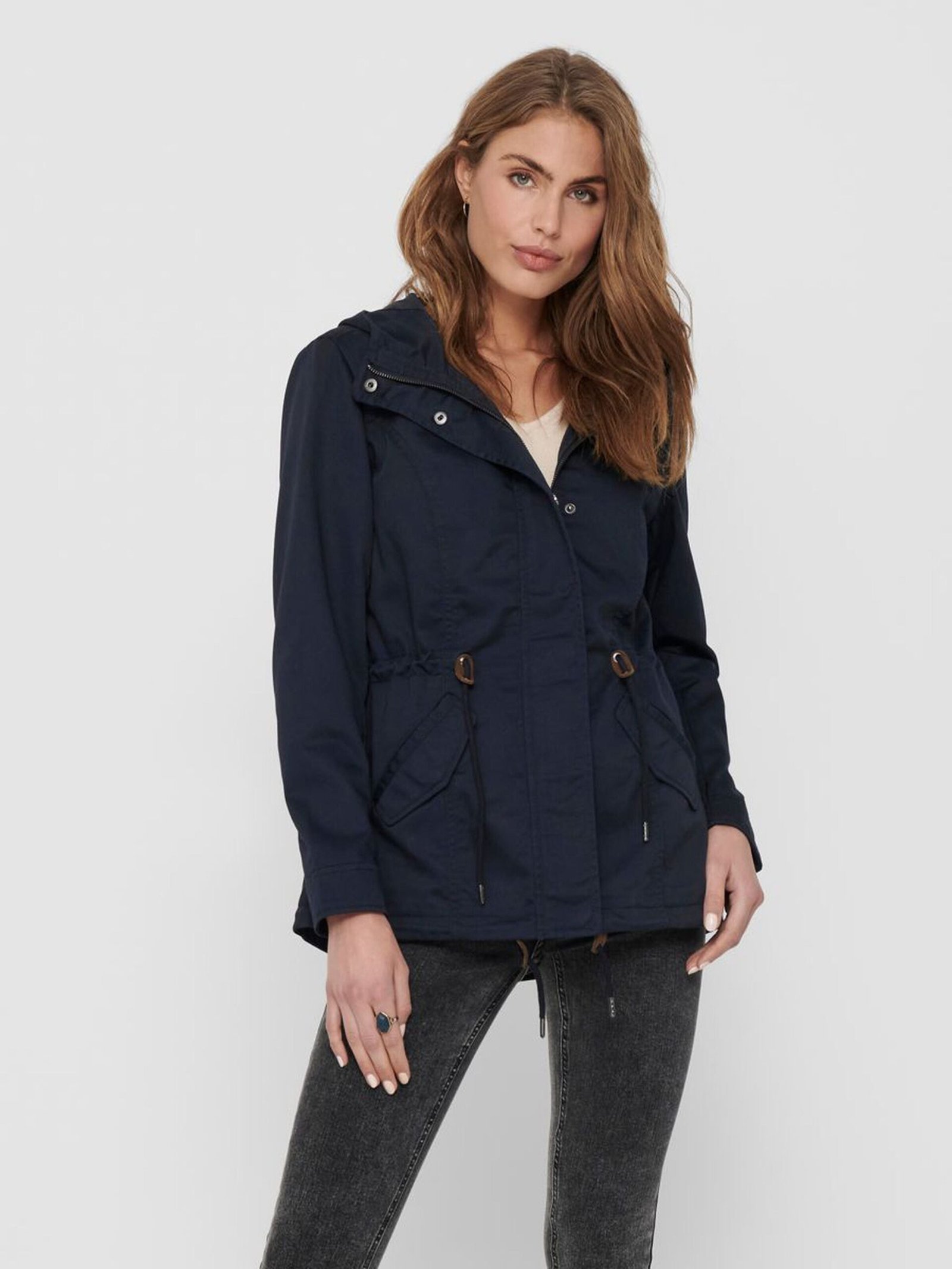 Only, Naisten Kevättakki, Lorca Canvas Parka Tummansininen