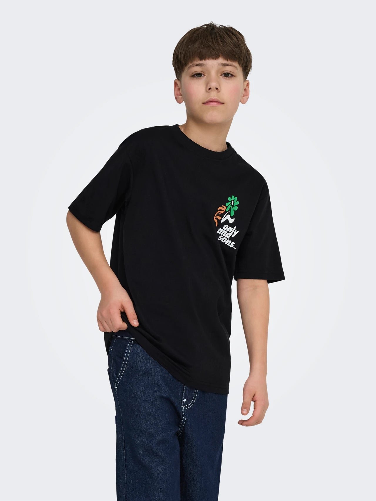 Only and Sons Junior lasten t-paita OSJFRED Laurent Flow, musta