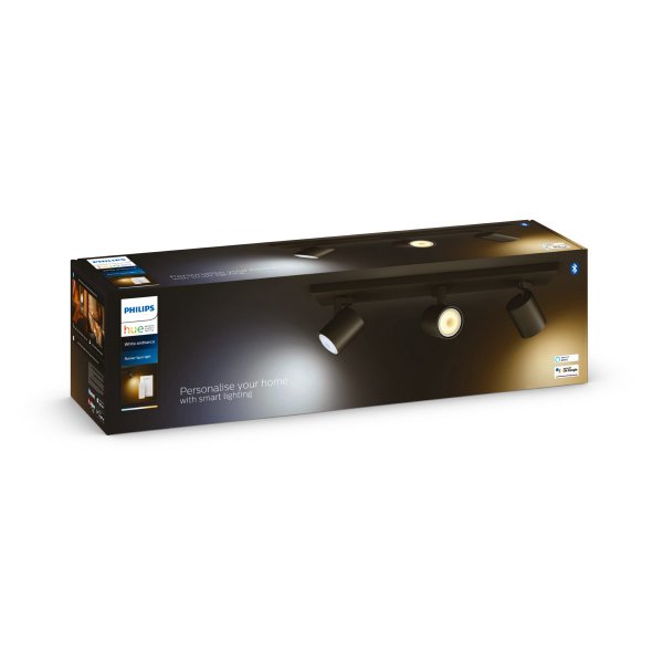 Kattovalaisin Philips Hue Runner Triple, GU10, Musta