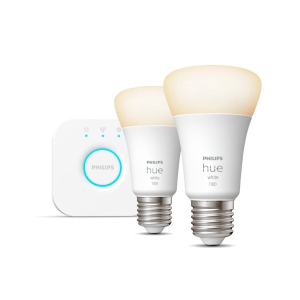 Aloituspakkaus Philips Hue White, E27, 2700K, 2 kpl + Bridge