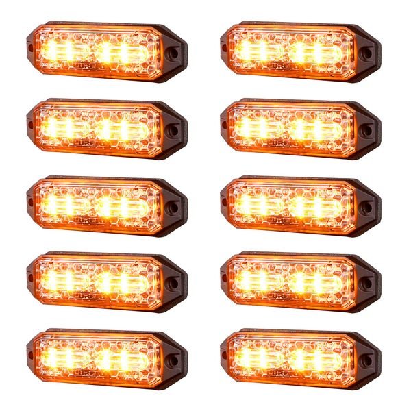 Varoitusvalo / Tasovilkku PURELUX Strobe Slim HD - 12/24V / 15W / 98 mm, 10 kpl