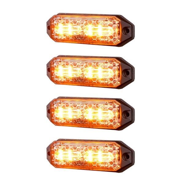 Varoitusvalo / Tasovilkku PURELUX Strobe Slim HD - 12/24V / 15W / 98 mm, 4 kpl