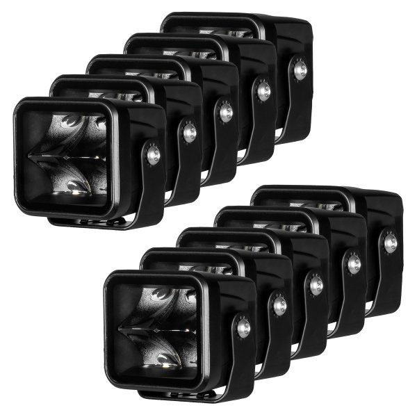 Työvalo PURELUX Terrain Black Square Spot - 7 cm / 20W / Kapea, 10 kpl