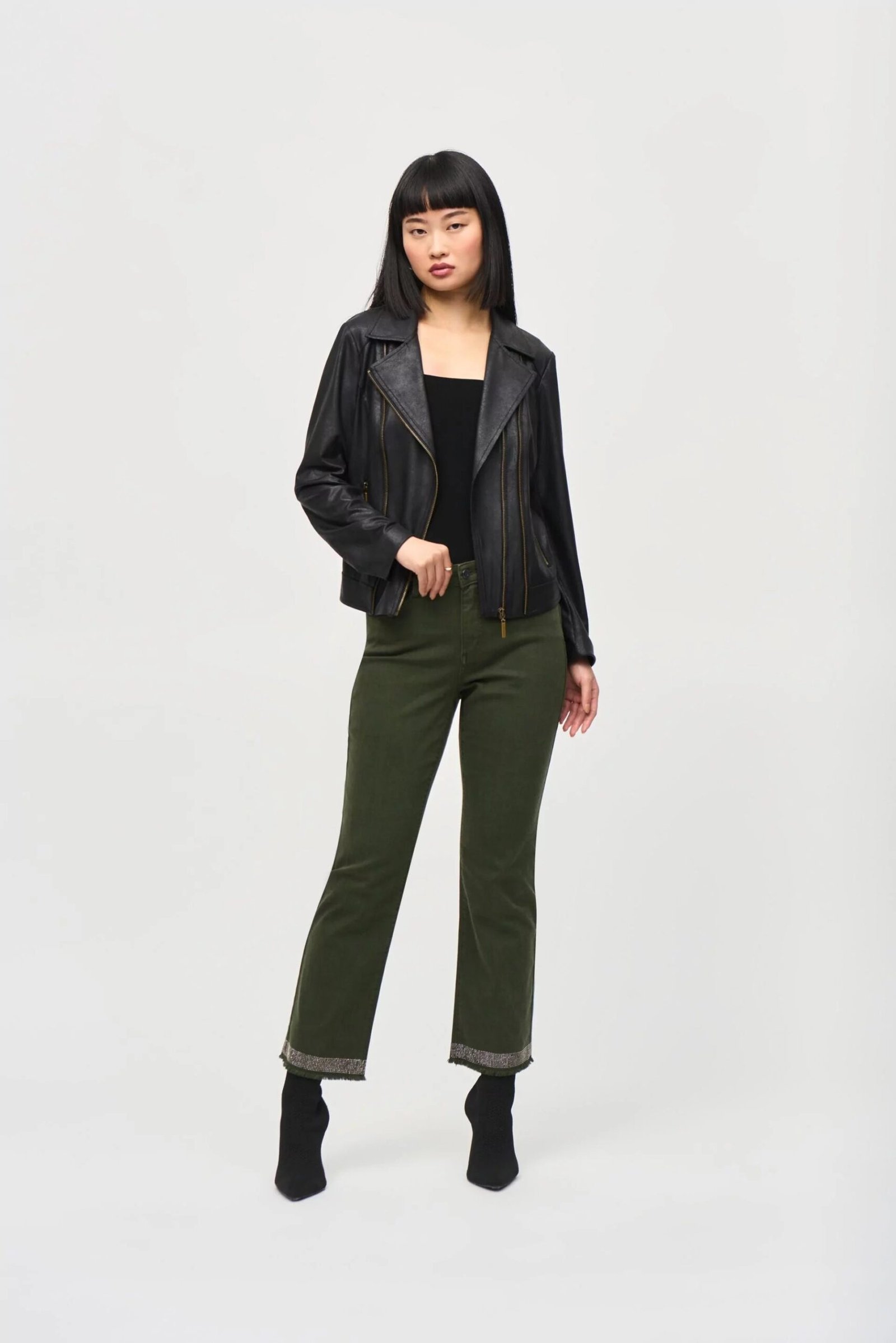 Ribkoff Naisten Takki, FOILED KNIT MOTO JACKET Musta