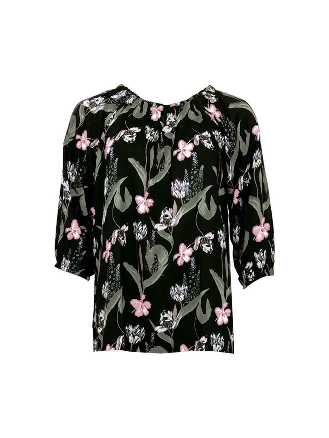 S.T.I naisten pusero, KALLIE BLOUSE Musta Kuosi