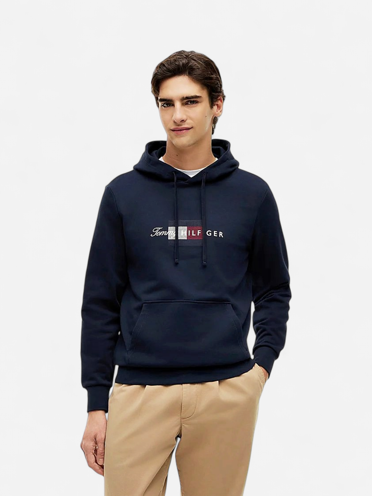 Tommy Hilfiger miesten huppari Script Flag Hoodie, tummansininen