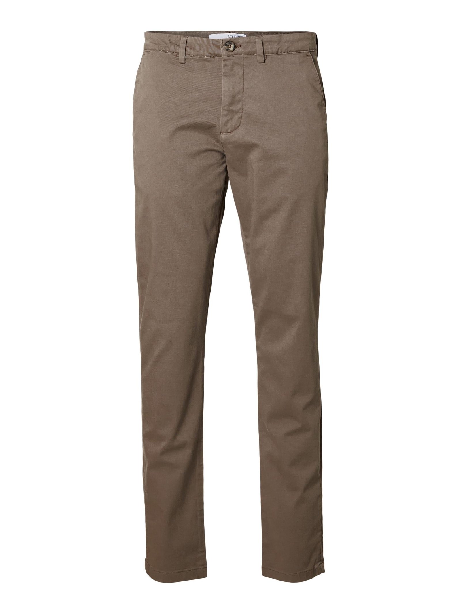 Selected, Miesten Housut, NEW MILES FLEX CHINO NOS Tummanruskea