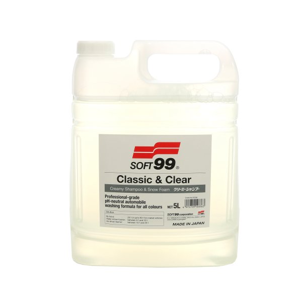 Autoshampoo Soft99 Classic&Clear Shampoo & Snow Foam - Neutraali, 5000 ml, 5000 ml + KC Premium Wash Mitt