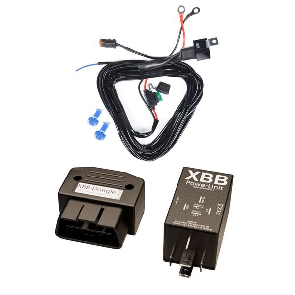 Kytkentärele lisävaloille XBB - OBD Dongle & PowerUnit, Dongle & PowerUnit + DT-johtosarja (1-ulostulo, max 180W)