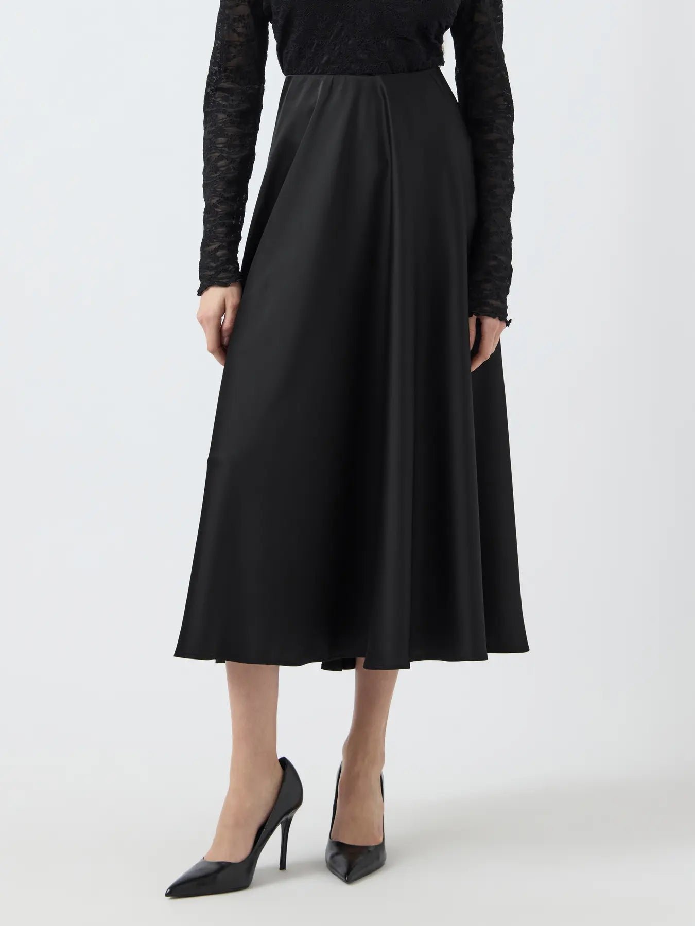 Y.A.S naisten hame, YASPELLA HW VOLUME ANKLE SKIRT Black