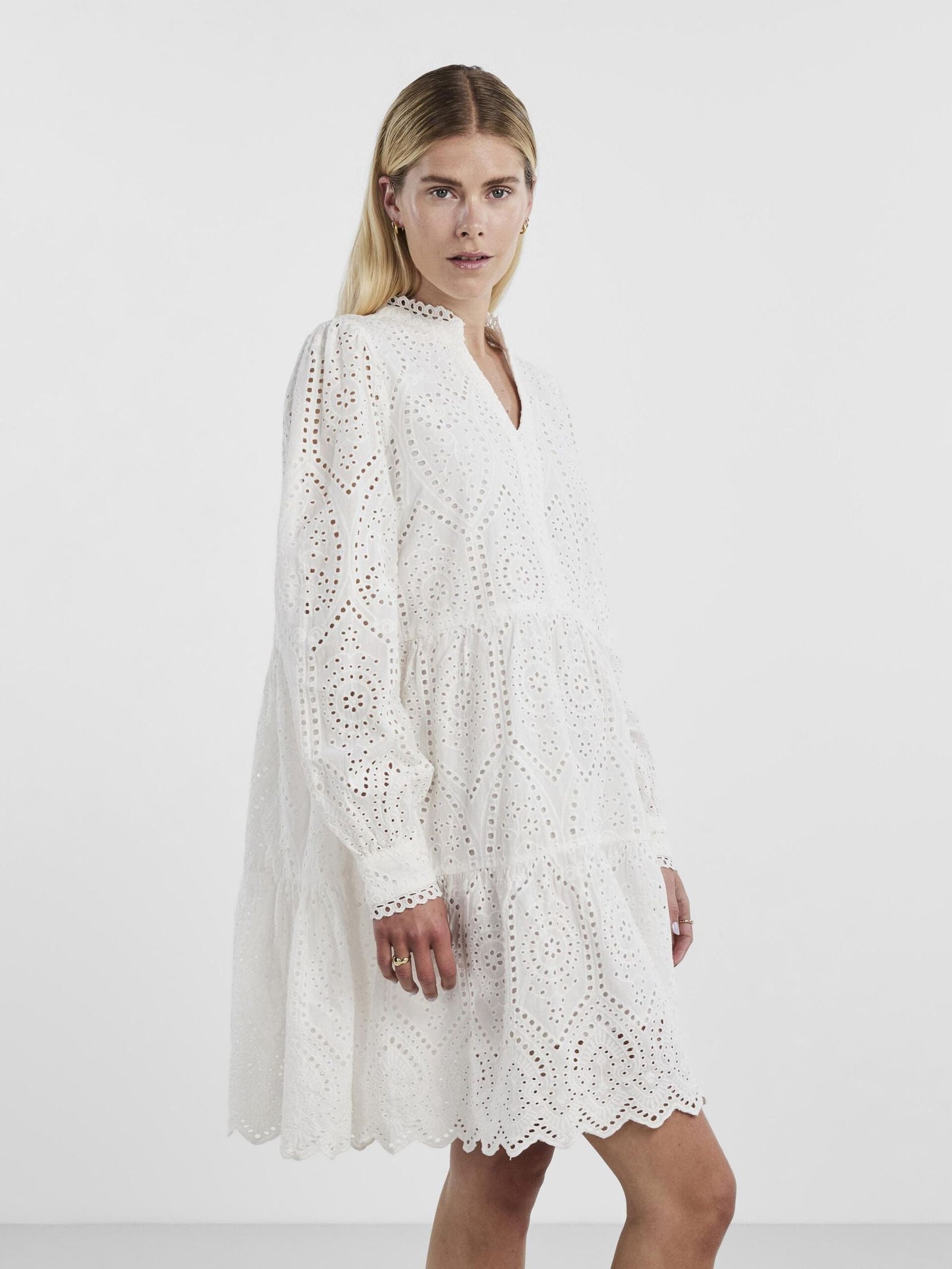 Y.A.S Naisten Mekko YASHOLI LS DRESS S Valkoinen