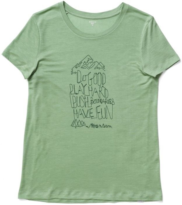 Houdini Tree Message Tee naisten t-paita, vaaleanvihreä
