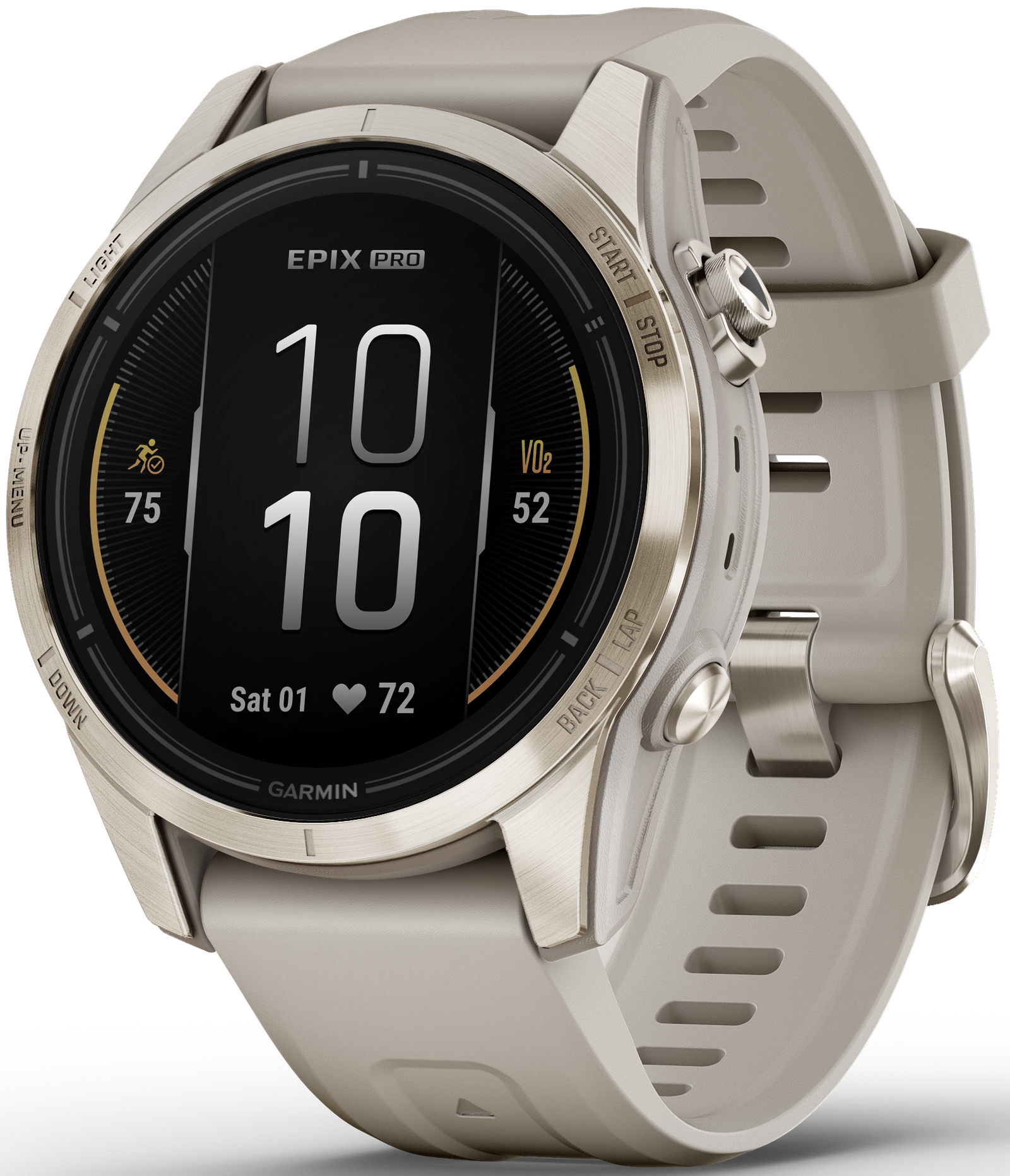 Garmin EPIX PRO (G2) 42mm Sapphire Soft Gold with Light Sand Band