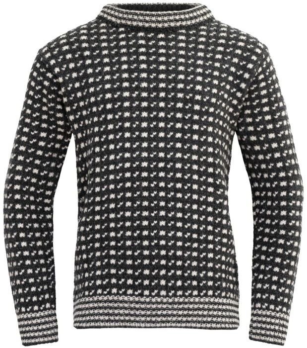 Devold Original Islender Wool Sweater Unisex villapaita, Anthracite/Off White