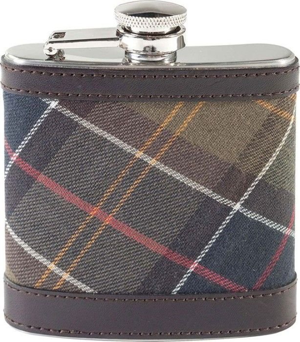 Barbour Hip Flask Classic taskumatti, Tartan/Dark Brown