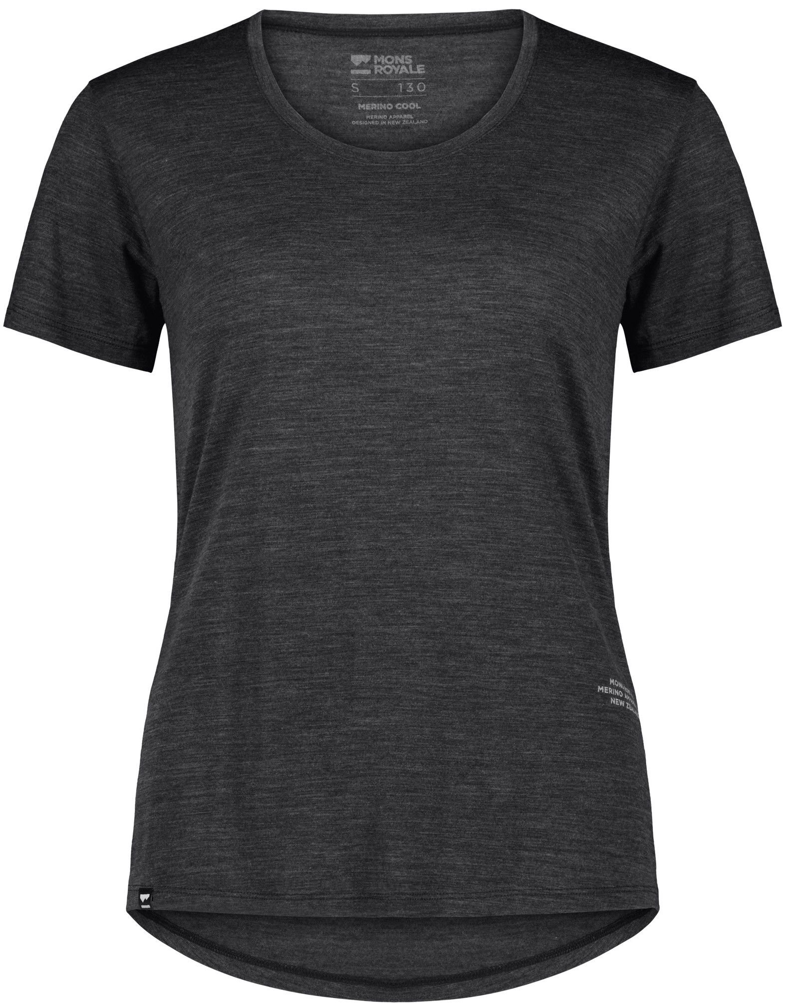 Mons Royale Zephyr Merino Cool Tee naisten t-paita, tummanharmaa