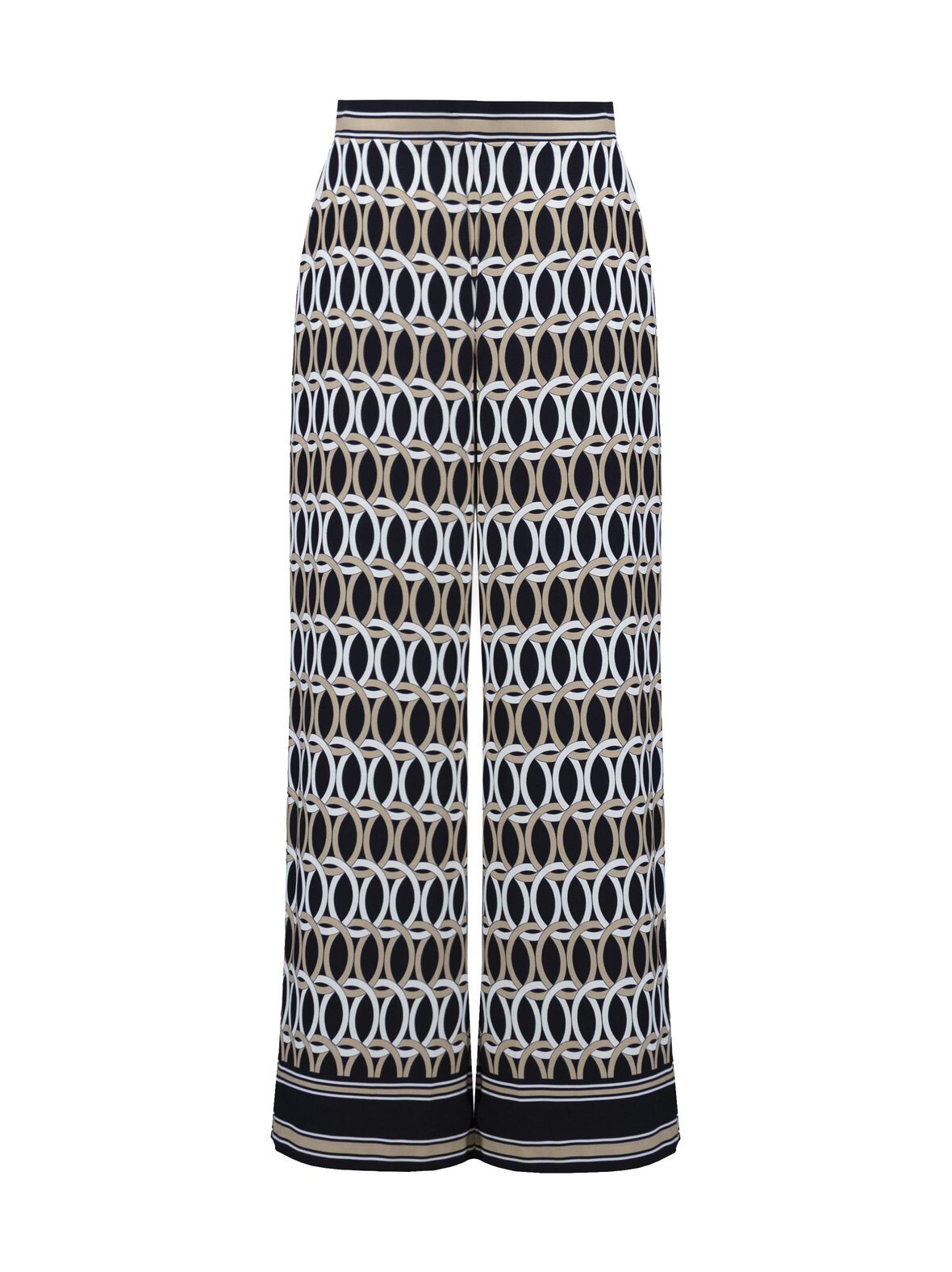 Geometric print wide leg -housut
