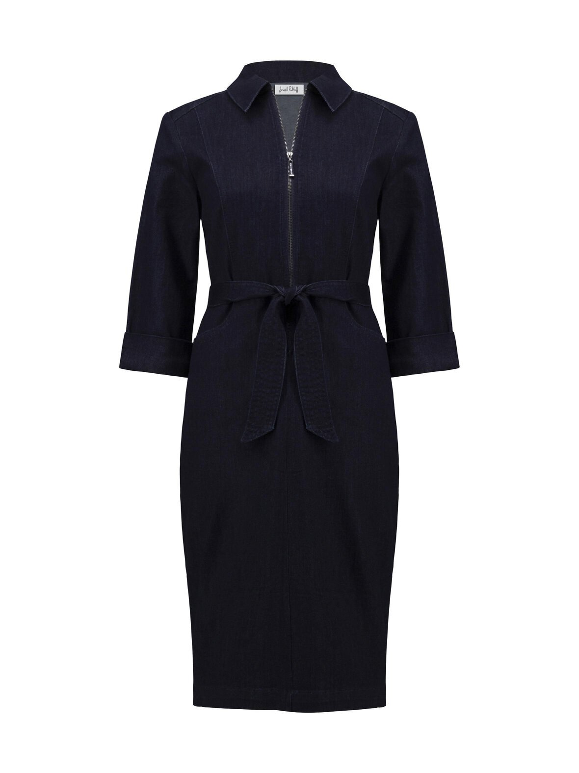 Denim dress with half zip -mekko