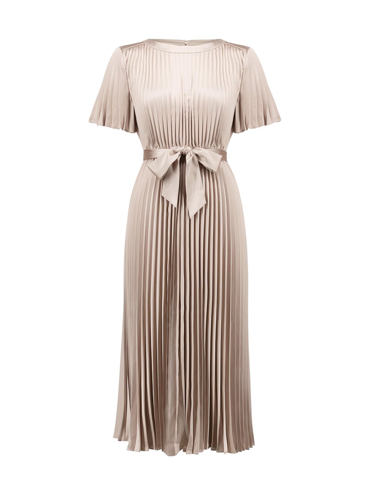 Pleated satin and flare -mekko