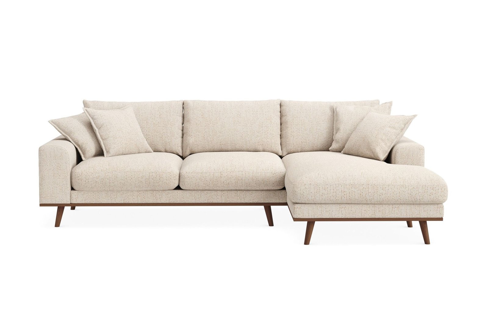 Copenhagen Premium 4-istuttava Oikeakätinen L-muotoinen Divaanisohva Chenillekankaalla - Beige