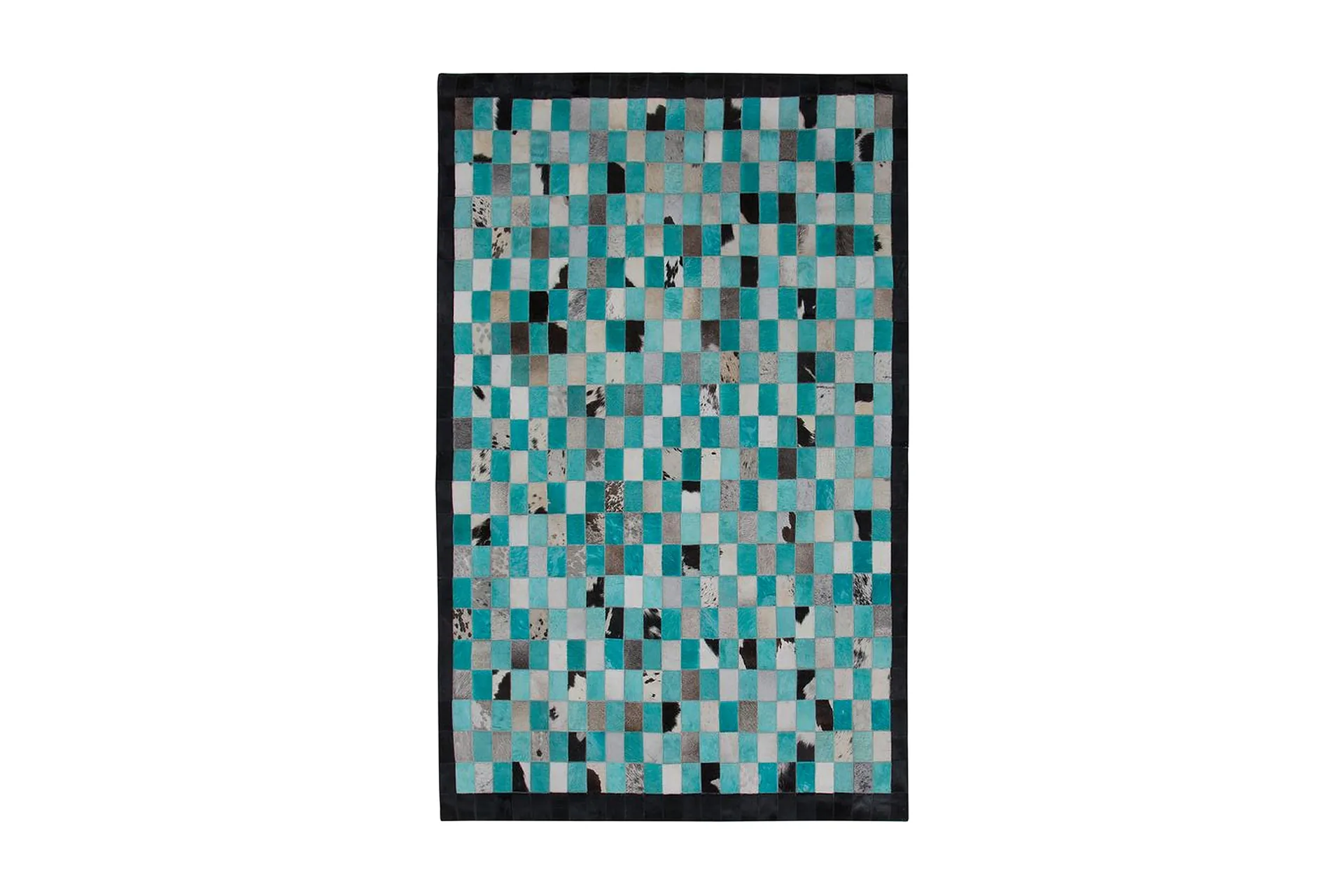 Matto Jaidan 140x200 cm Nahka - Sininen/Harmaa