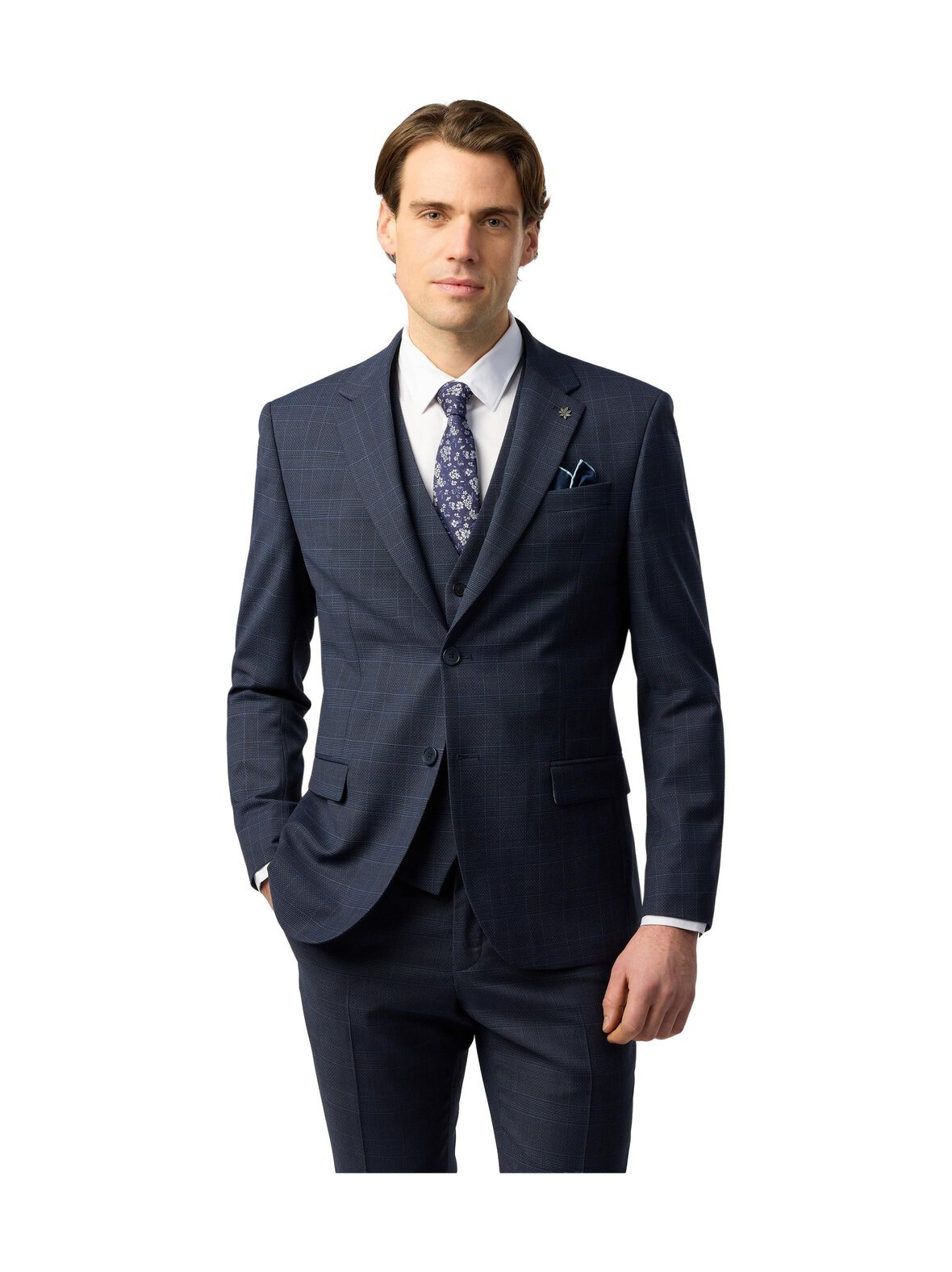 Adana slim fit textured check -bleiseri