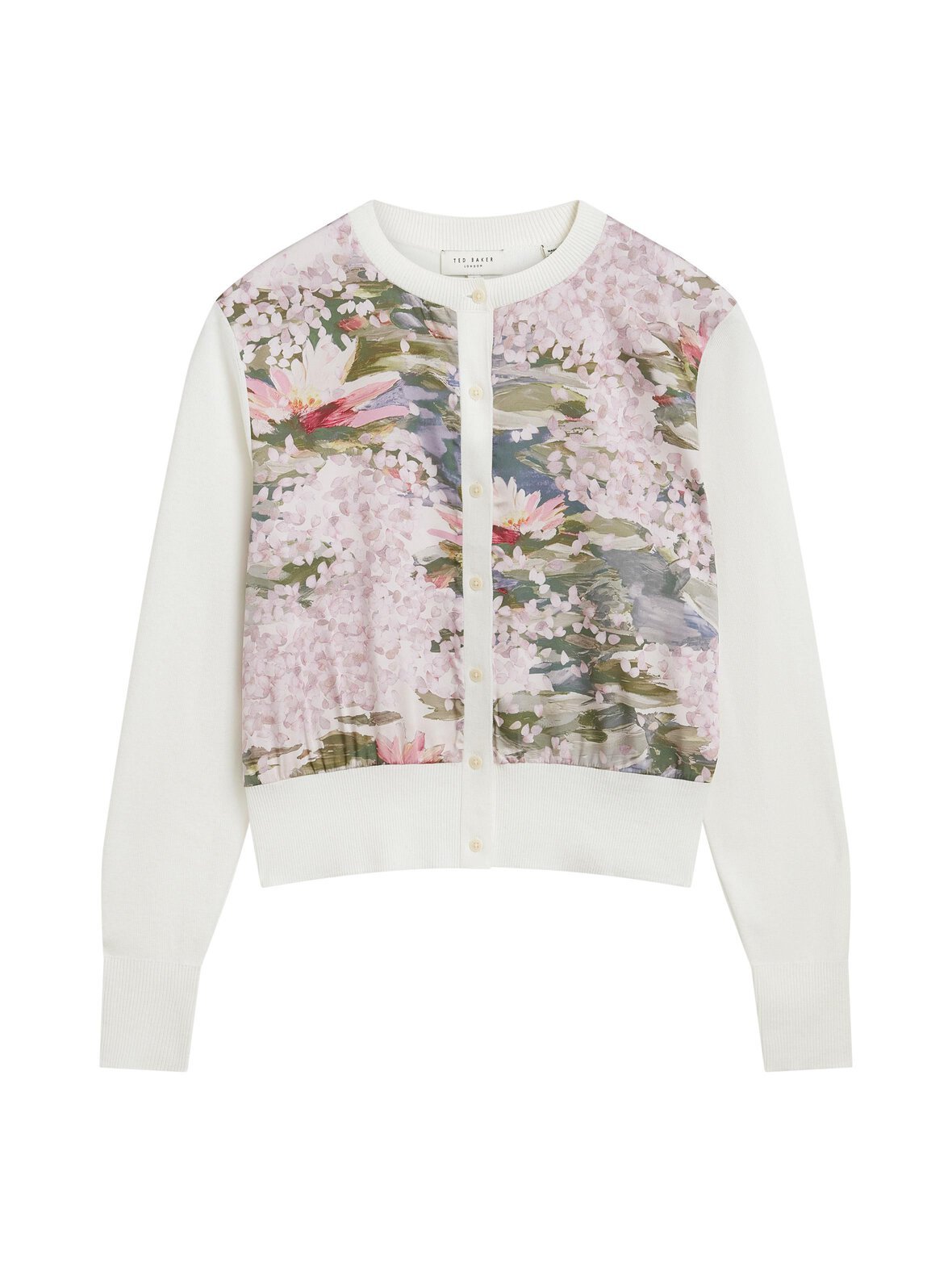 Sisilla printed front -neuletakki