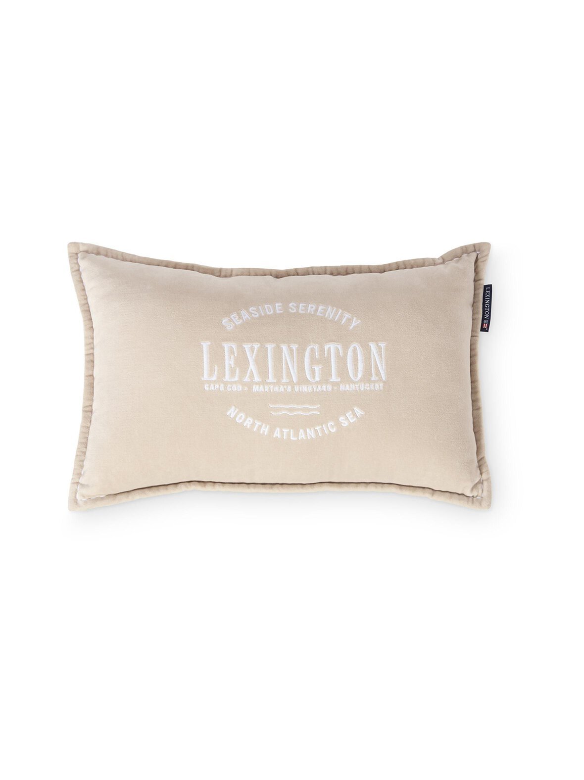 Logo organic cotton velvet -sisustustyyny 50 x 30 cm