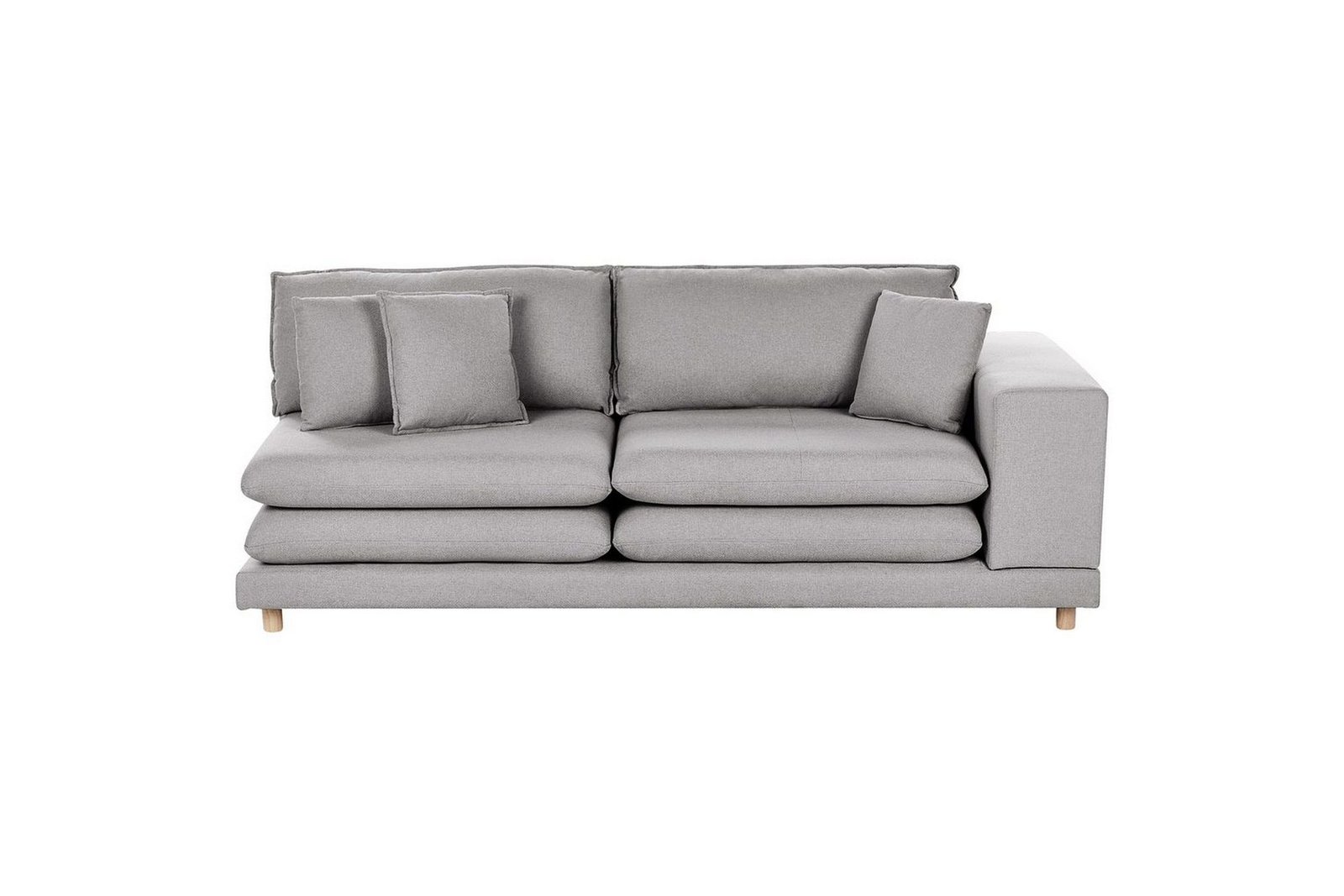2-sitssoffa Beliani Heden Beige/ljust trä Grey||Light colored wood -