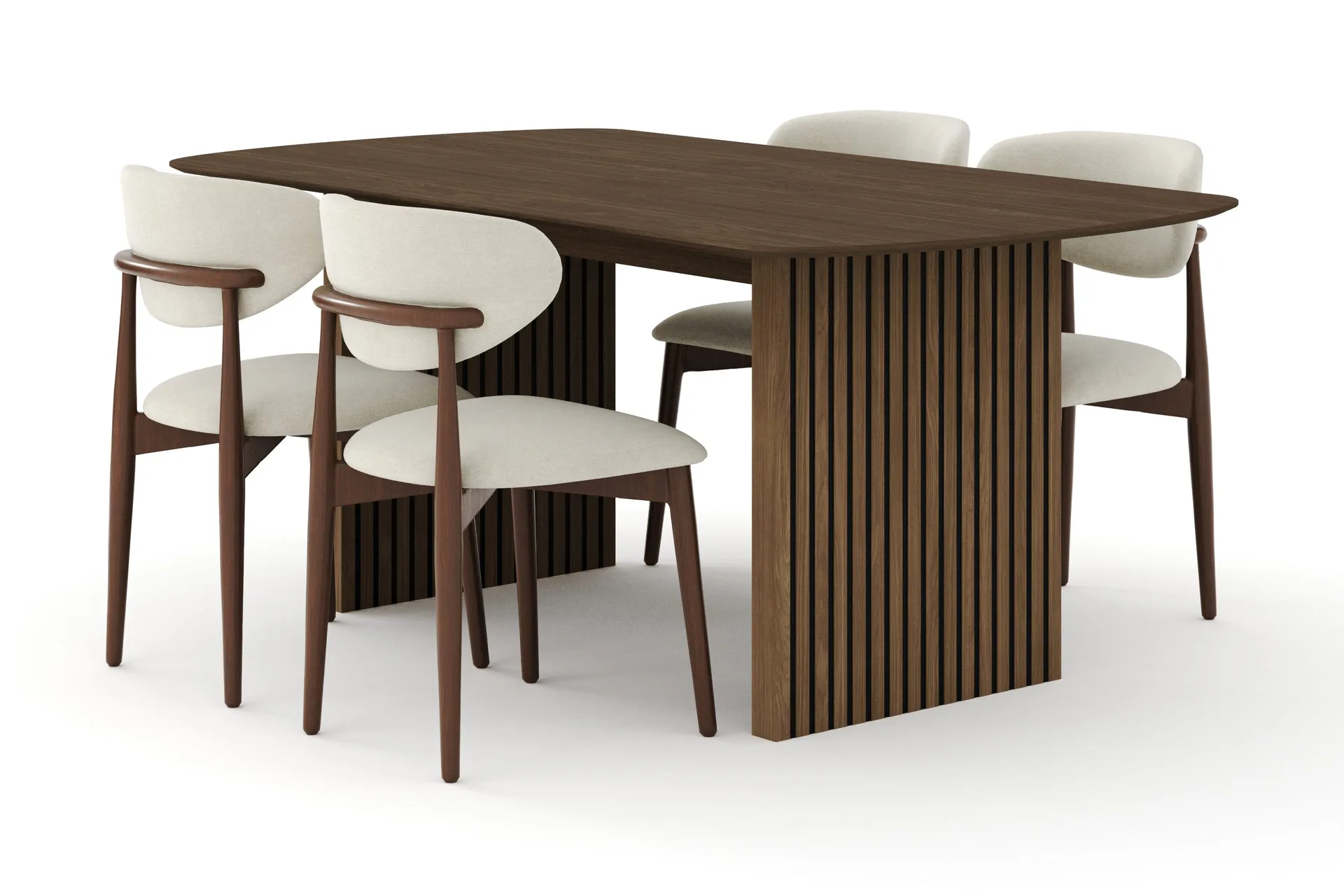Richeto ruokailuryhmä 180 cm Savutammi 4 Molly ruokatuolilla - Savutammi/Beige