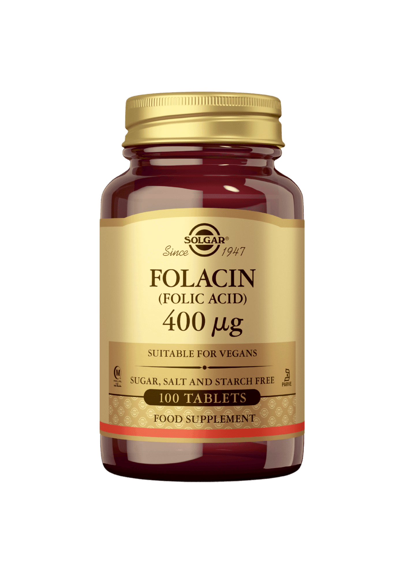 Solgar Foolihappo (Folic Acid) 400 µg 100 tabl 100 tabl