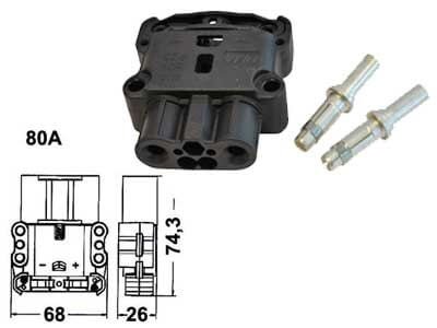 Euro-connector 16 mm² /80 A, naaras