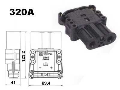 Euro-connector 50 mm² /320 A, naaras