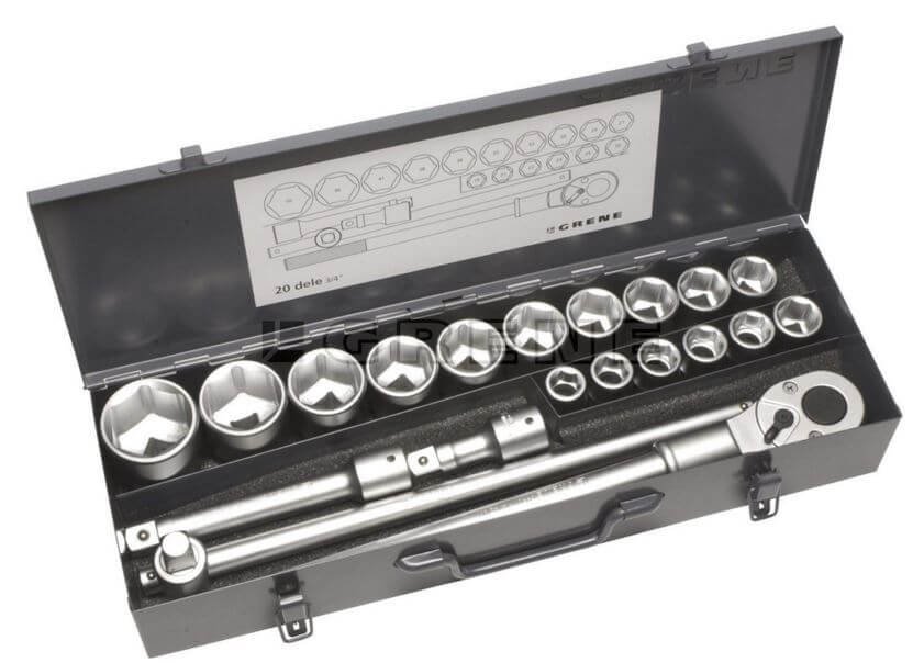 Hylsyavainsarja 3/4"(20 osaa), Kramp