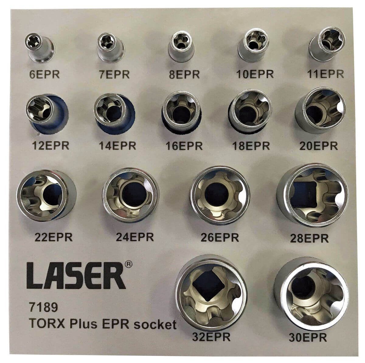 Torx Plus-hylsyavainsarja, 1/4", 3/8" ja 1/2", Laser